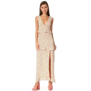 Shopbop Nightwalker The Elsa Ruffle Trim Floral Maxi Dress, Size Medium, EUC